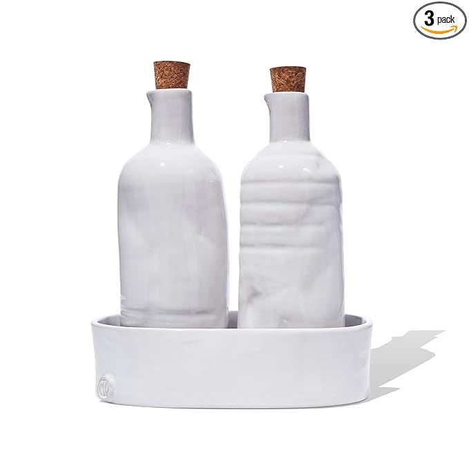 Amazon.com: Montes Doggett Handmade Oil & Vinegar No. 6 Set with Carrying Tray, High Fired Cerami... | Amazon (US)