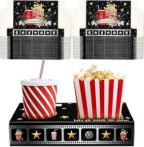 Movie Night Snack Trays Hold Popcorn Candy Food Drink, Movie Night Supplies Movie Theater Snack B... | Amazon (US)