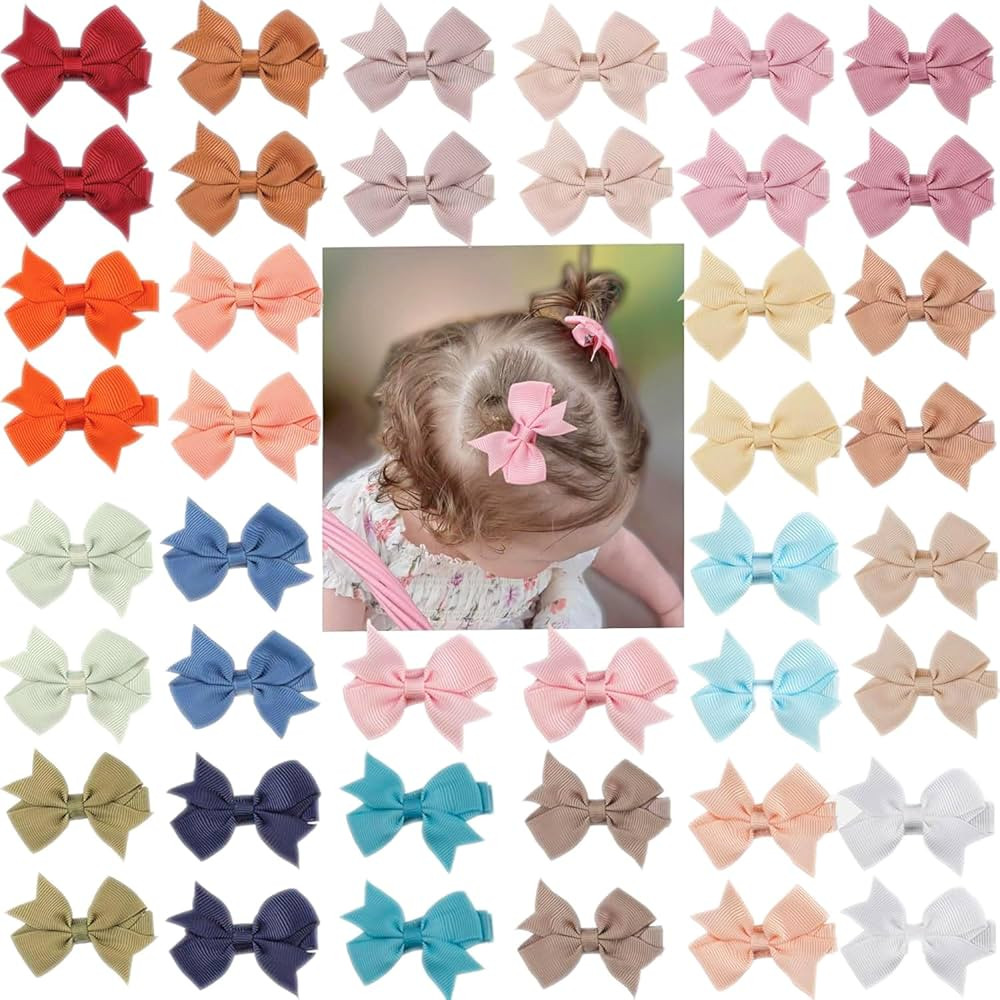 CÉLLOT Hair Clips for Girls - 42PCS Fully Lined Hair Bows Alligator Clips for Toddlers, Infants,... | Amazon (US)