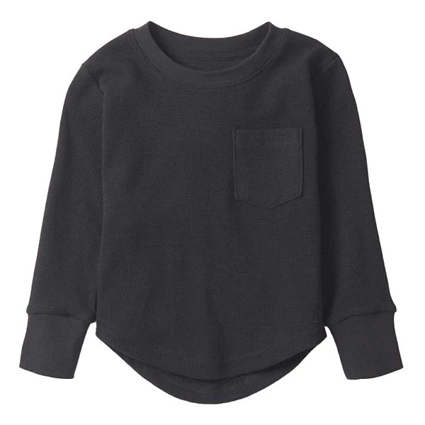 Little Bipsy Waffle Long Sleeve T-Shirt Toddler 4/5T Black | Scheels