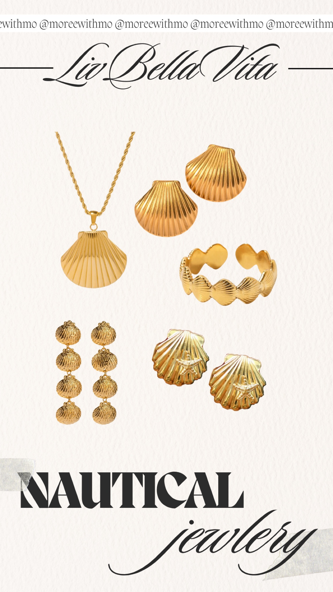 Nautical jewelry from LivBellaVita! Obsessed with the shell earrings! Plus all of the jewelry is water resistant!

Summer Accessories 
Coastal 
Gold Jewelry
LivBellaVita
Moreewithmo

#LTKFindsUnder50 #LTKStyleTip #LTKSeasonal