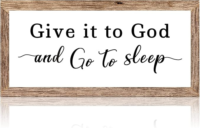 Rustic Room Ruler Sign Bedroom Wall Decor Framed Religious Wooden Decor Farmhouse Symbols Wall Ar... | Amazon (US)