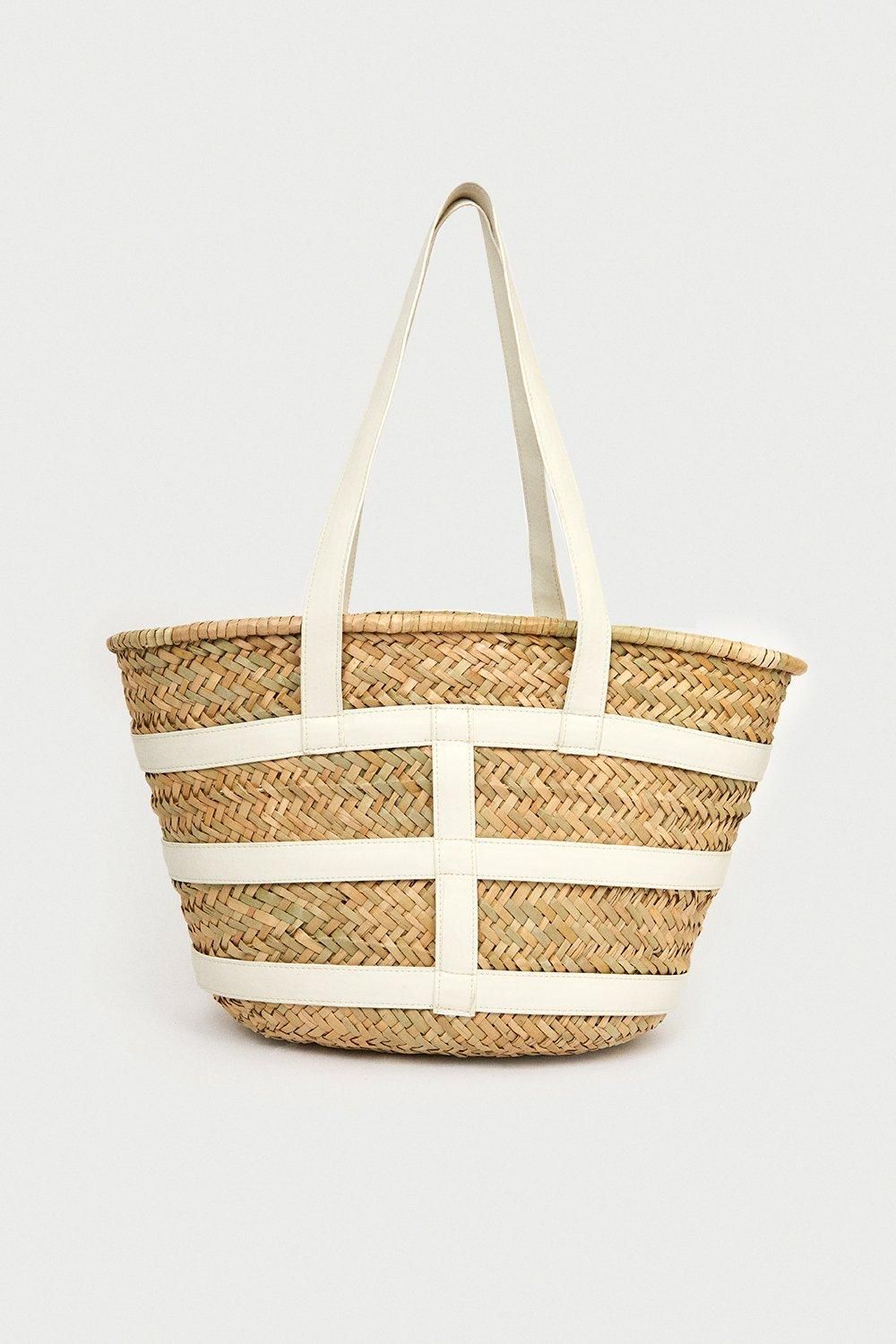 Large Straw Basket Bag | Warehouse UK & IE