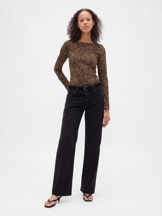 CloseKnit Jersey Boatneck Open-Back T-Shirt | Gap (US)