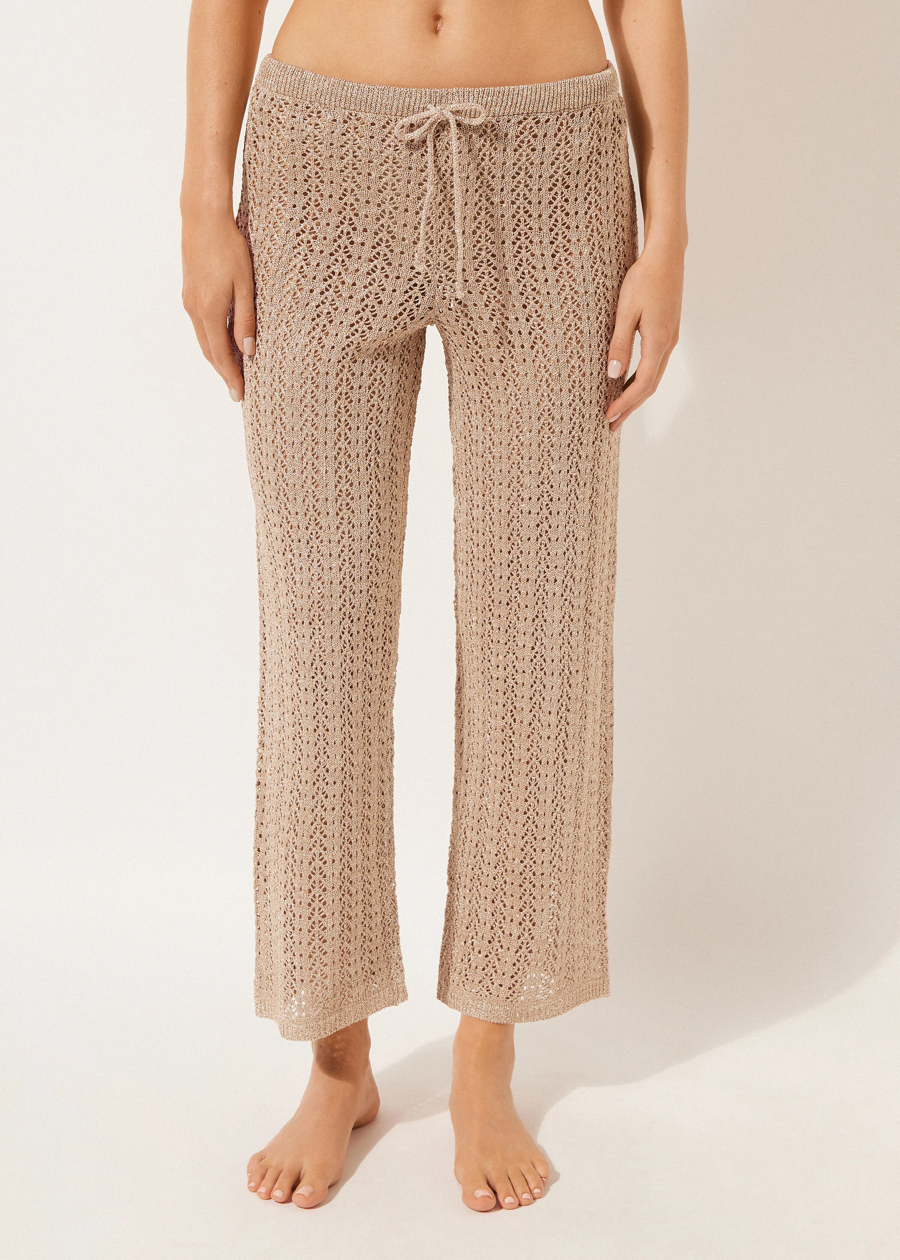 Long Crocheted Lamé Pants | Calzedonia US