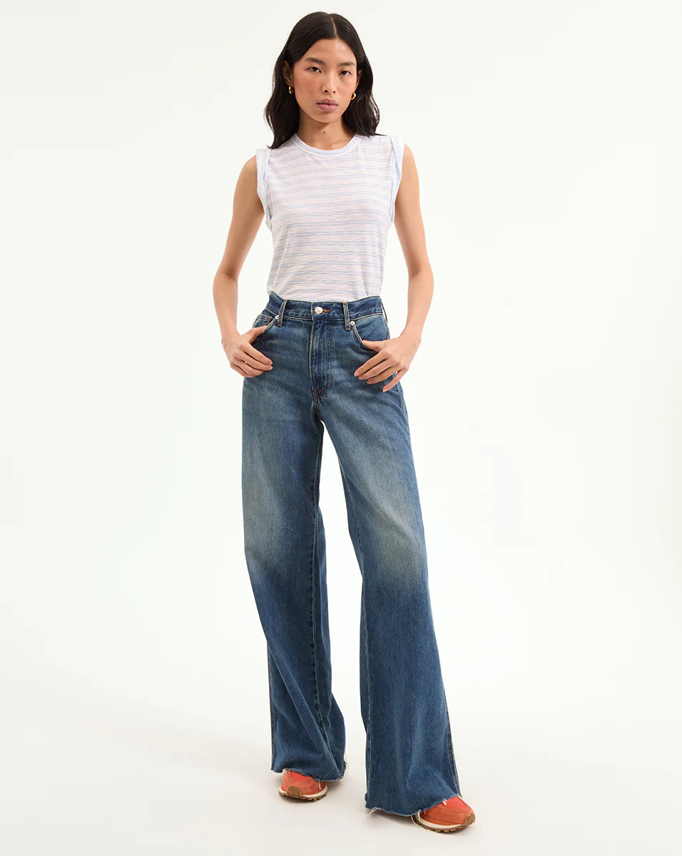 Kasey Mid Rise Wide-Leg Jean in Bandit | Veronica Beard | Veronica Beard