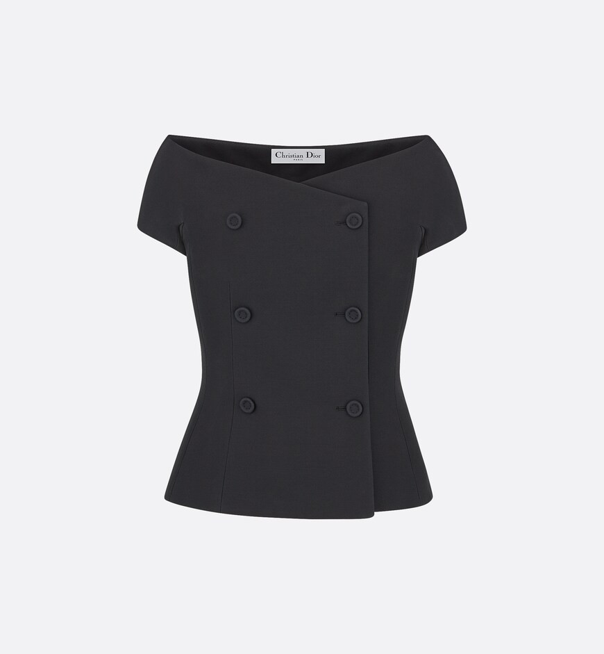 Black Double-Breasted Wool and Silk | Dior Couture