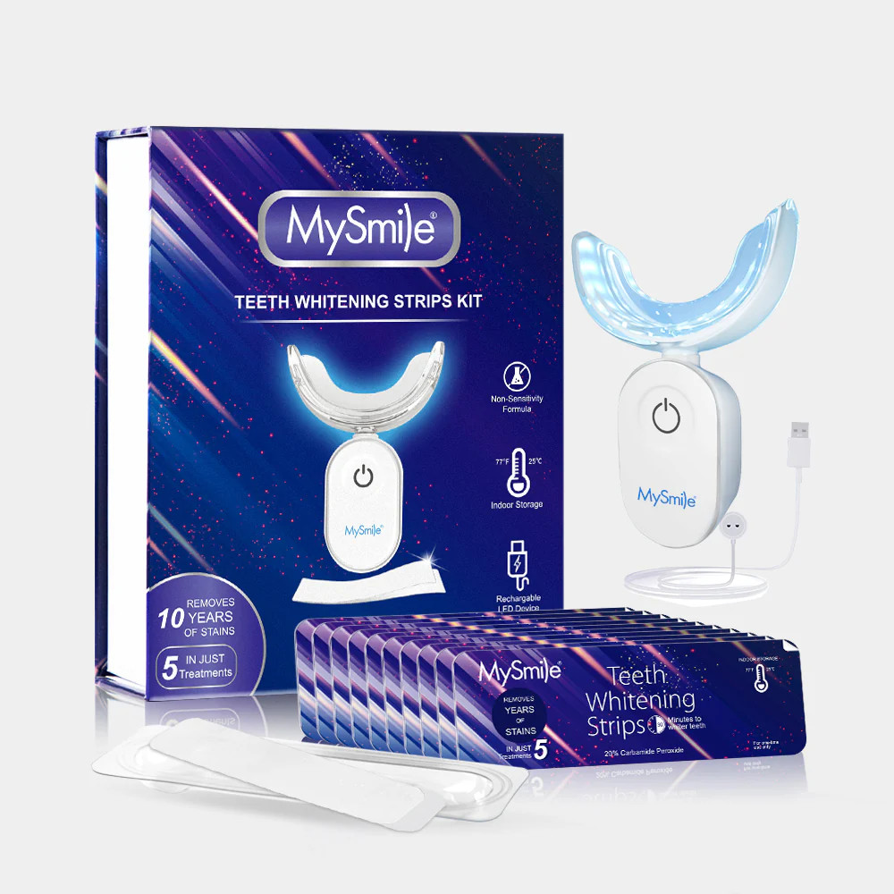 Teeth Whitening Strips with LED Light Kit | MySmile Oral Care