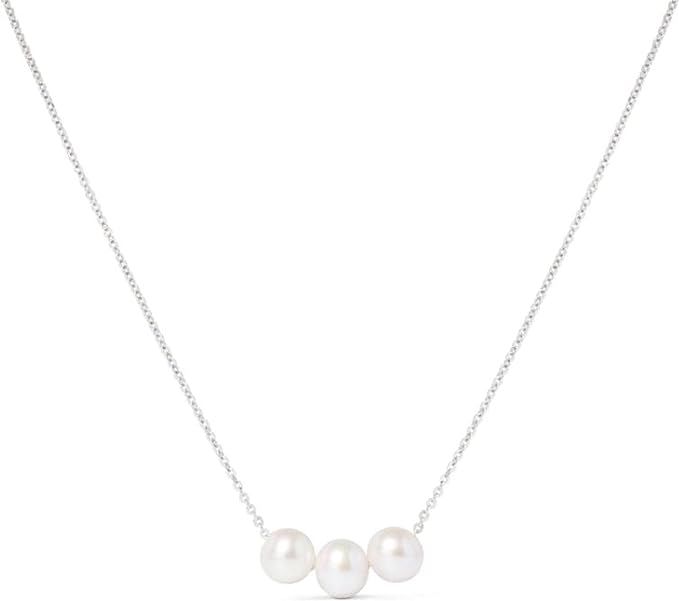 Olivia & Pearl 18K Gold Pearl Necklaces for Women | Certified AAAA+ Grade Womens Jewellery | Thre... | Amazon (UK)