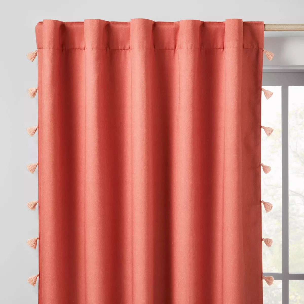 42"W x 84"L Tassel Kids' Blackout Window Curtain Panel Rose Pink - Pillowfort\u2122 | Target