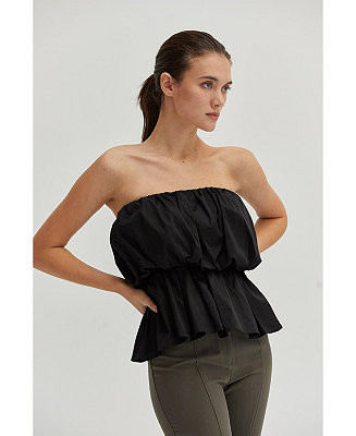 Women's Arianna Balloon Peplum Tube Top | Macy's