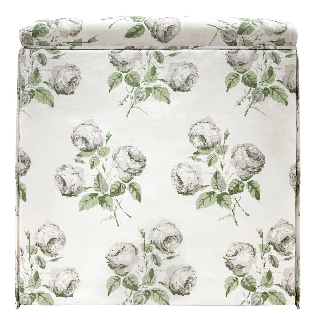 THE SKIRTED OTTOMAN :: BOWOOD UNION // SILVER , LEAF | COLEFAX &amp; FOWLER | LITTLE DESIGN COMPANY