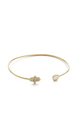 Tai Hamsa Open Bangle Bracelet - Gold/Moon | Shopbop