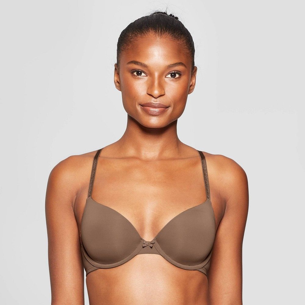 Women's Everyday Lightly Lined Demi T-Shirt Bra - Auden Cocoa 36C, Brown | Target