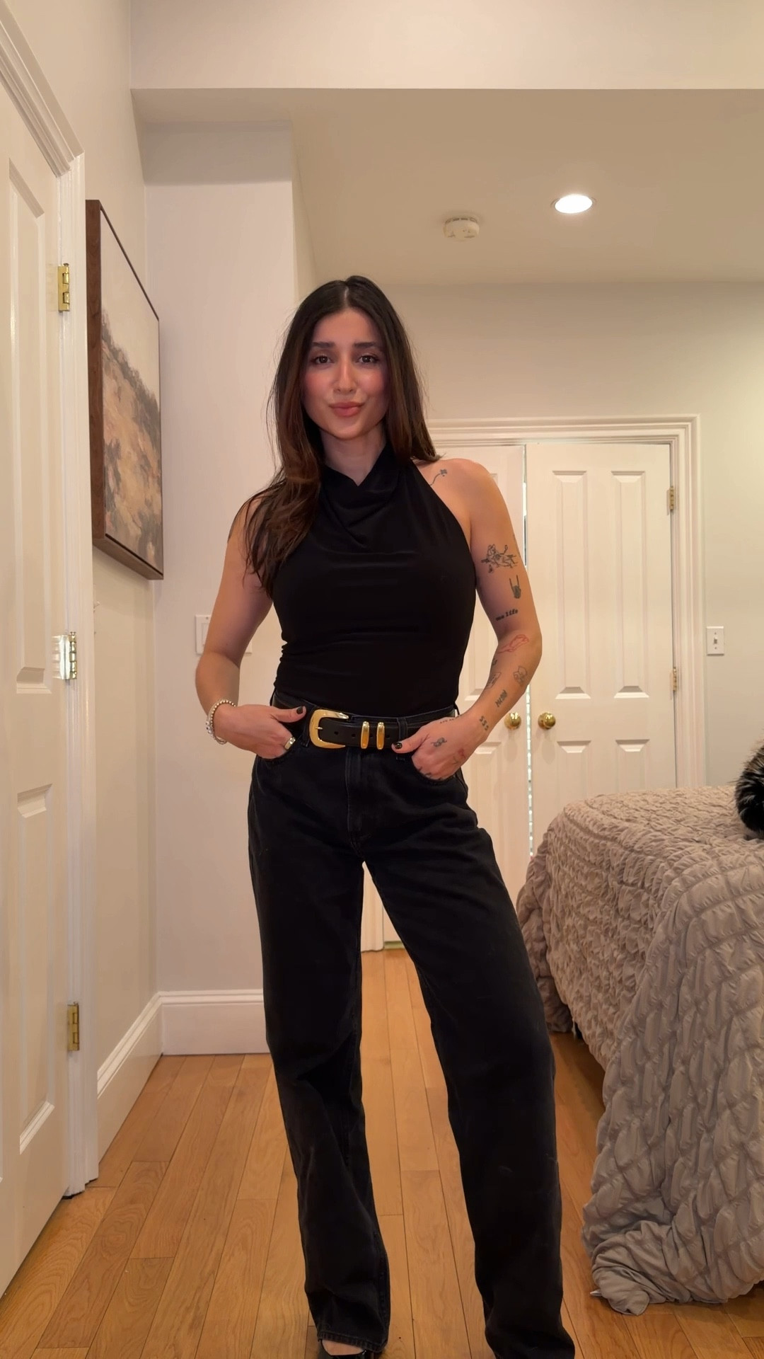 All black outfit from Aritzia, coat from Zara not linked 

#LTKootd #LTKgrwm #LTKdayinmylife