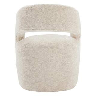 Arcanix Beige Fabric Upholstered Dining Chairs with Removable Casters No Assembly Armchair for Di... | The Home Depot