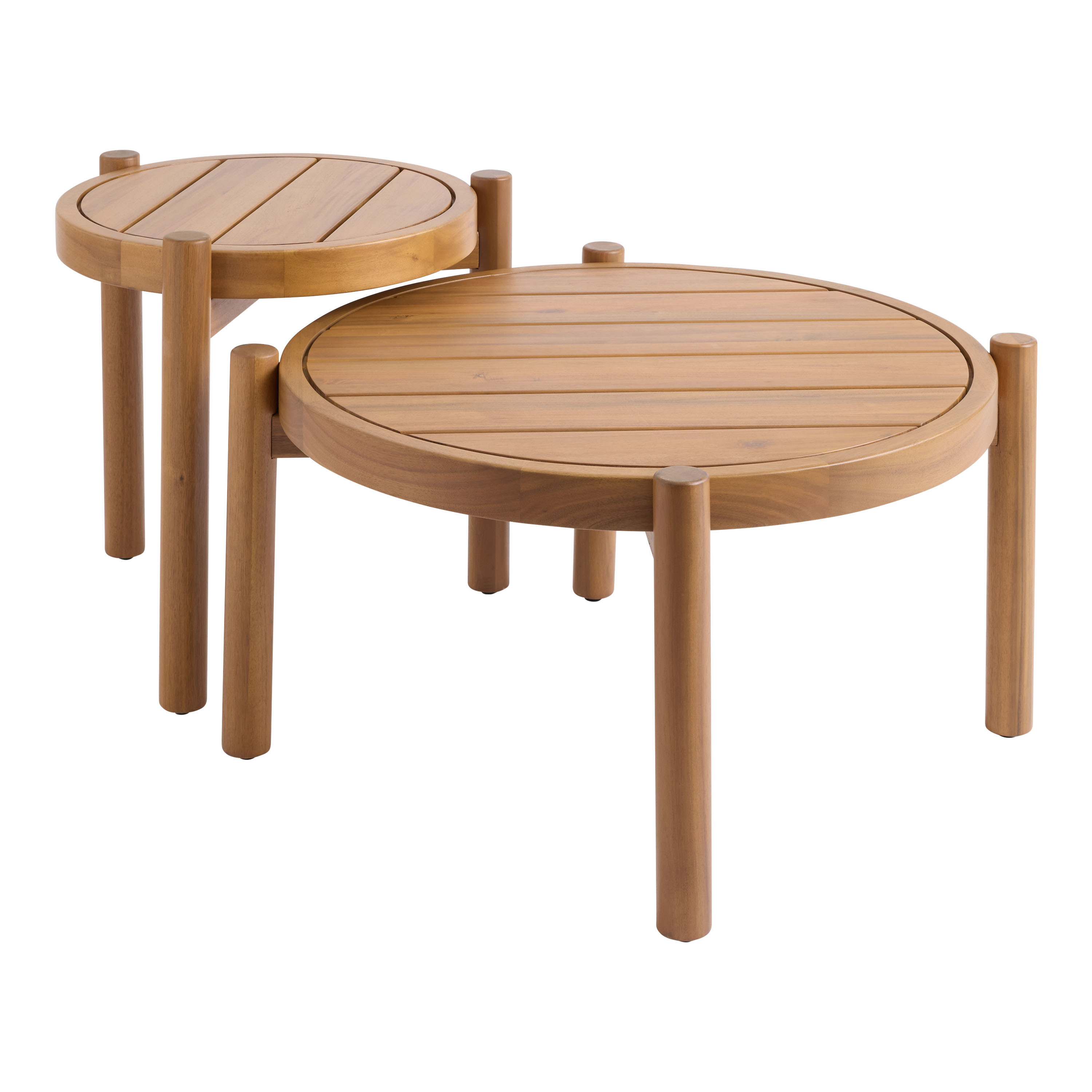 Dominico Acacia Wood Outdoor Nesting Tables 2 Piece Set | World Market