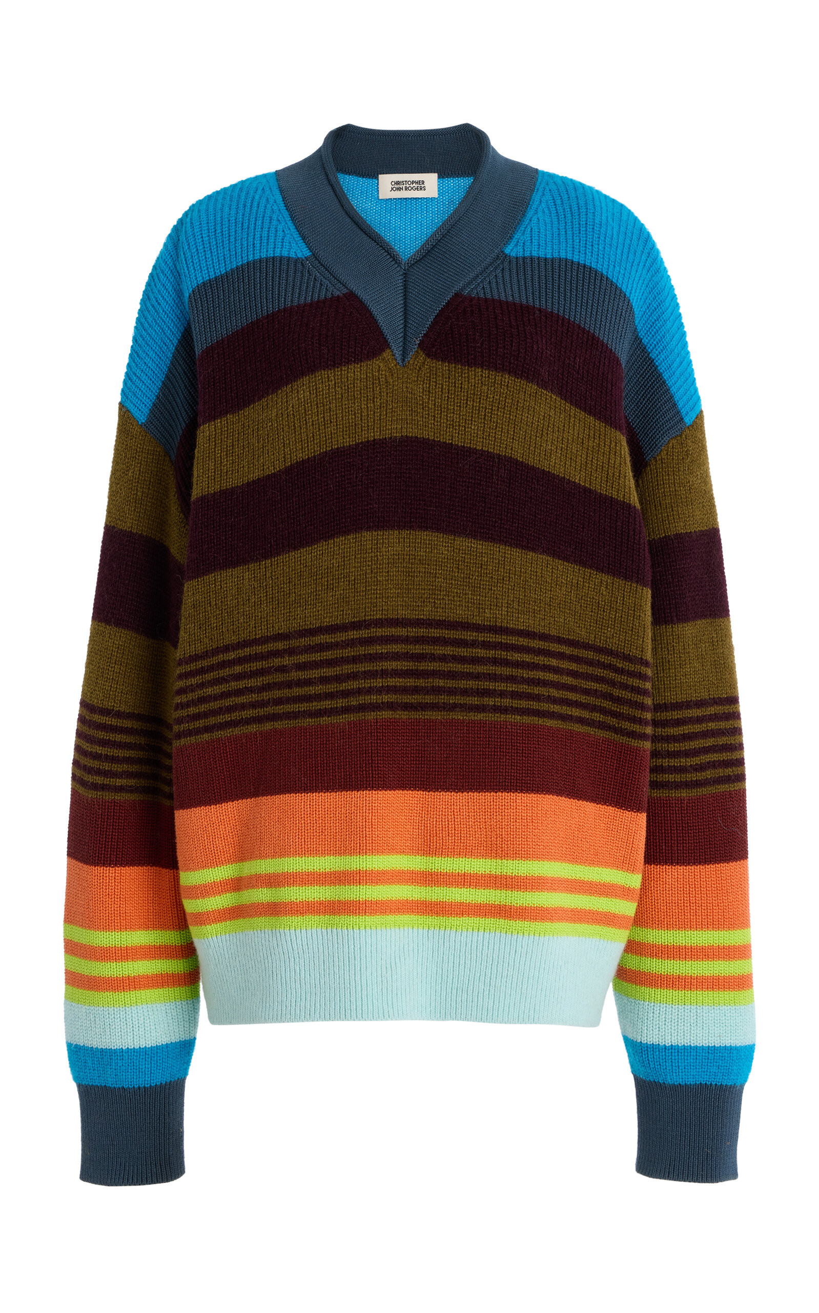Christopher John Rogers - Striped Knit Sweater - Multi - XS/S - Moda Operandi | Moda Operandi (Global)