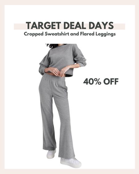 Target deal days! I'm obsessed with this cropped sweatshirt and flared leggings set. This is a great gift idea and also just a great item to add to your cart. Both 40% off today  

#LTKHoliday #LTKsalealert