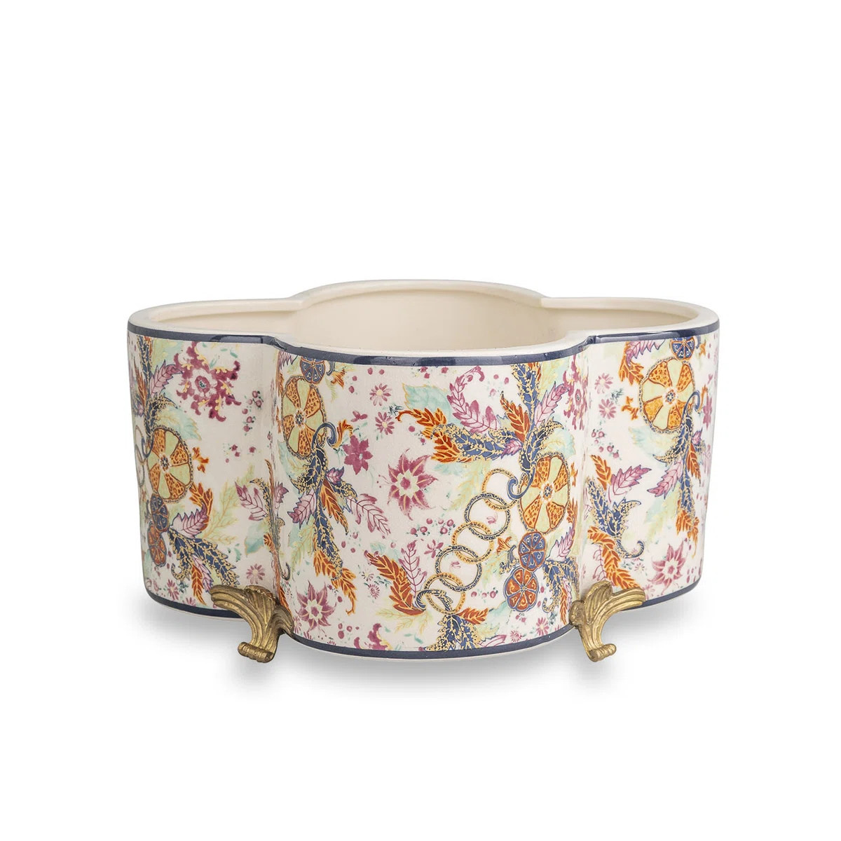 Tobacco Leaf Quatrefoil Planter | Perigold