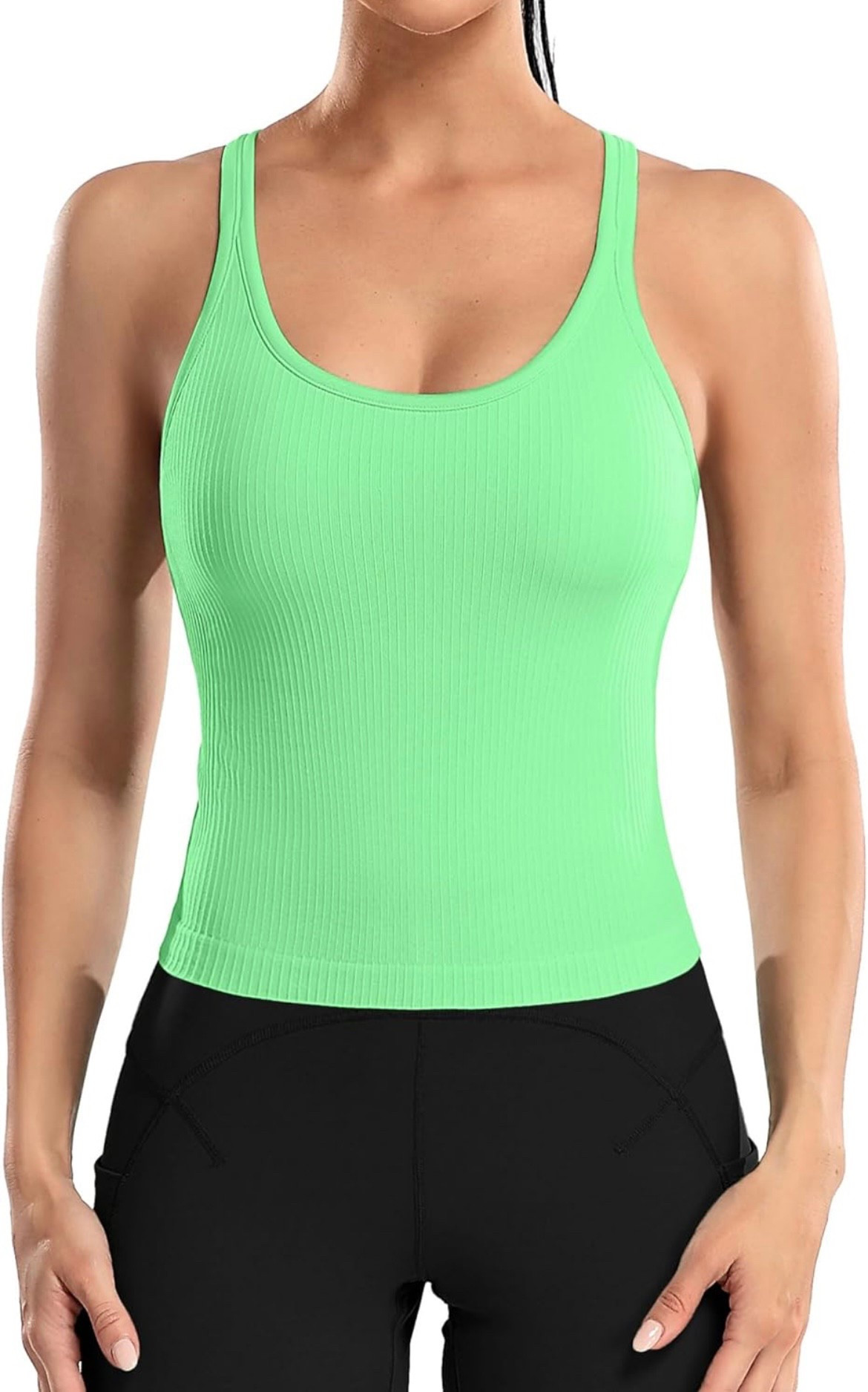 Women’s Ribbed Workout Crop Tops with Built in Bra Racerback Tank Top 

#springoutfits
#activewear
#womens
#spring
#gymtops


#LTKSeasonal #LTKSaleAlert #LTKActive