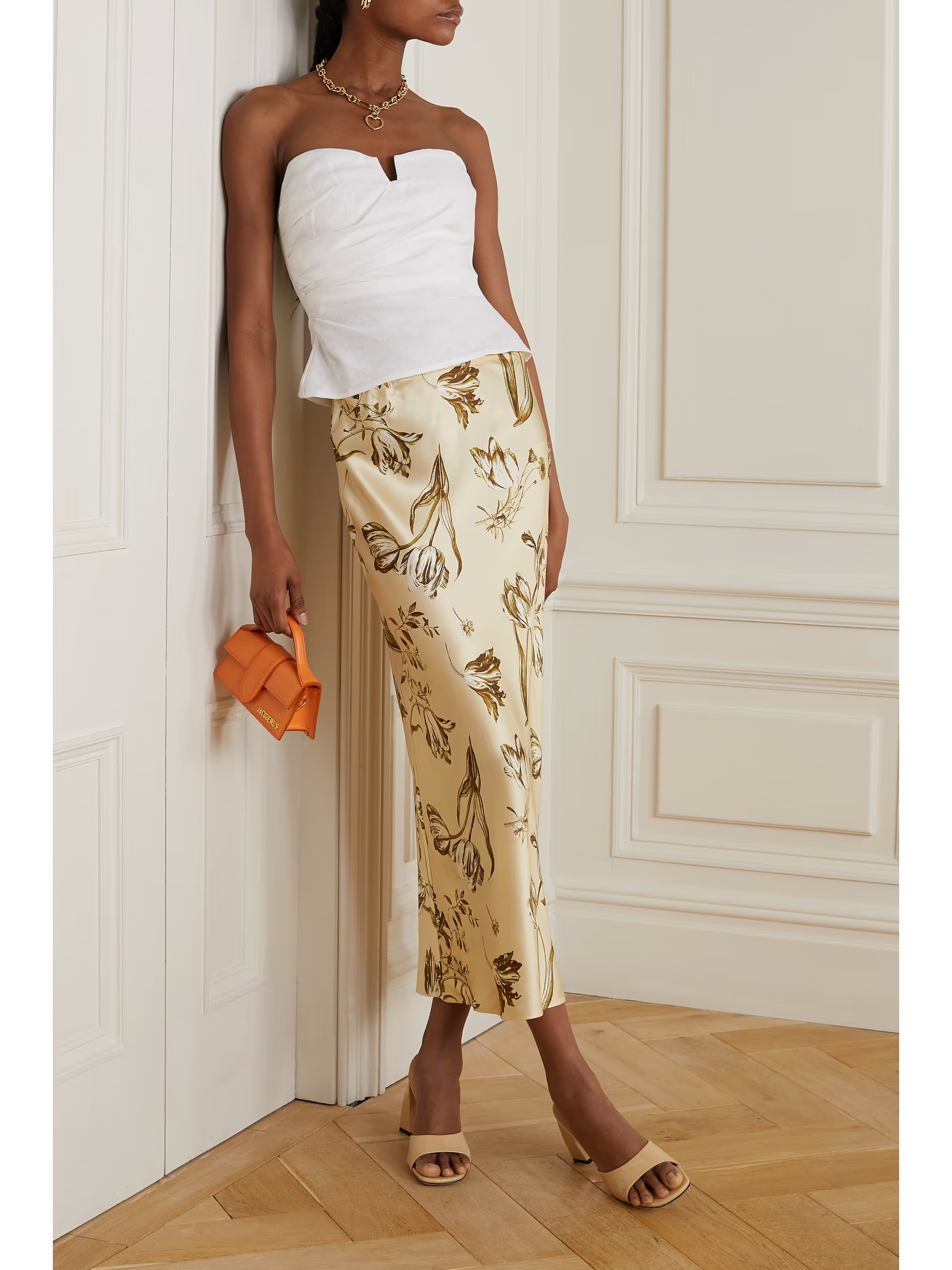 Layla printed silk-charmeuse midi skirt | NET-A-PORTER (UK & EU)