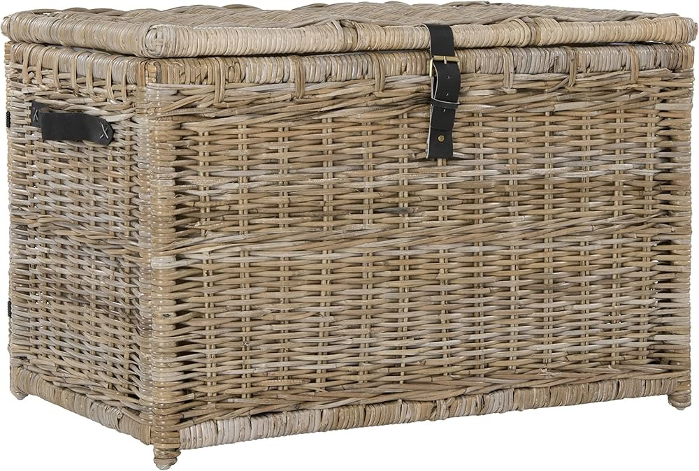 happimess HPM9004B Michael 35" Wicker Storage Trunk, Collapsible for flat storage, Rattan-Kubusof... | Amazon (US)