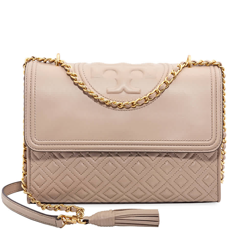 Tory Burch Fleming Convertible Leather Shoulder Bag - Light Taupe | Jomashop.com & JomaDeals.com