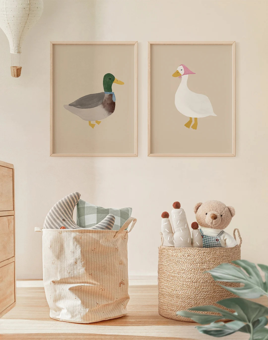 Duck and Goose Wall Art Printable, Girl Room Poster Set of 2 Boy Room Decor, Farm Animal Nursery ... | Etsy (US)