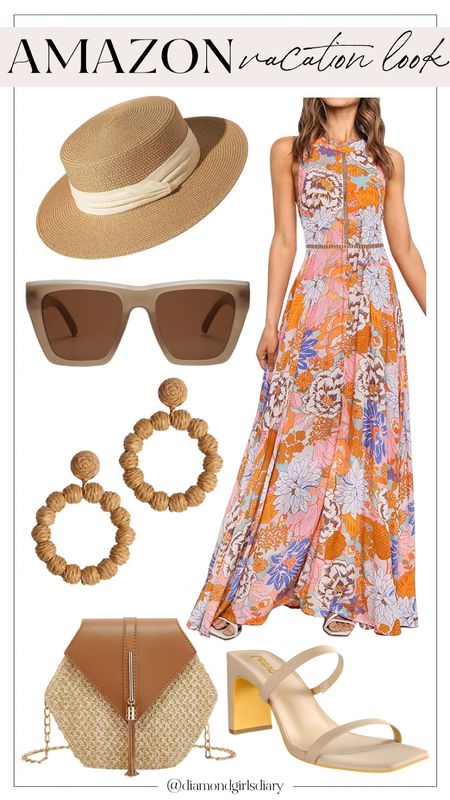 Vacation Look | Vacation Outfits | Maxi Dress | Straw Hat | Straw Bag | Rattan Purse 

#LTKstyletip #LTKunder50 #LTKtravel