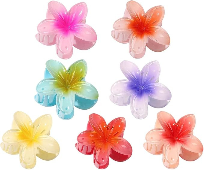 Flower Hair Clip Flower Claw Clips Plumeria Flower Hair Clips for Women, Hawaiian Flower Hair Cli... | Amazon (US)