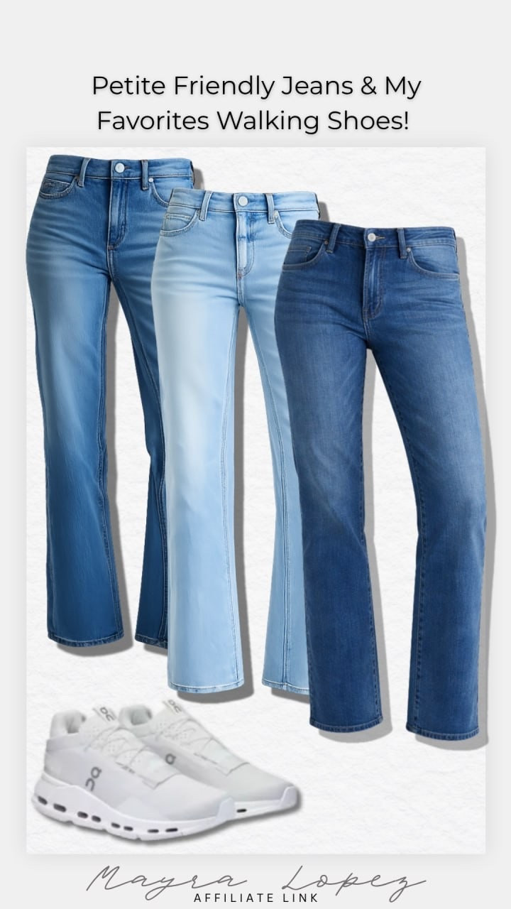 Petite friendly jeans are always a good idea, but finding pairs that actually hit right with comfy walking shoes is the real win 🤍 These are some of my favorite denim finds that are easy to wear, flattering, and perfect for everyday outfits when you want to look put together without giving up comfort. Also linking my all time favorite walking shoes! Like you're walking on a cloud! 

#LTKStyle #PetiteFriendly #PetiteJeans #WalkingShoes #EverydayStyle #DenimFinds #CasualStyle #PetiteFashion #ComfyStyle #LTKFinds