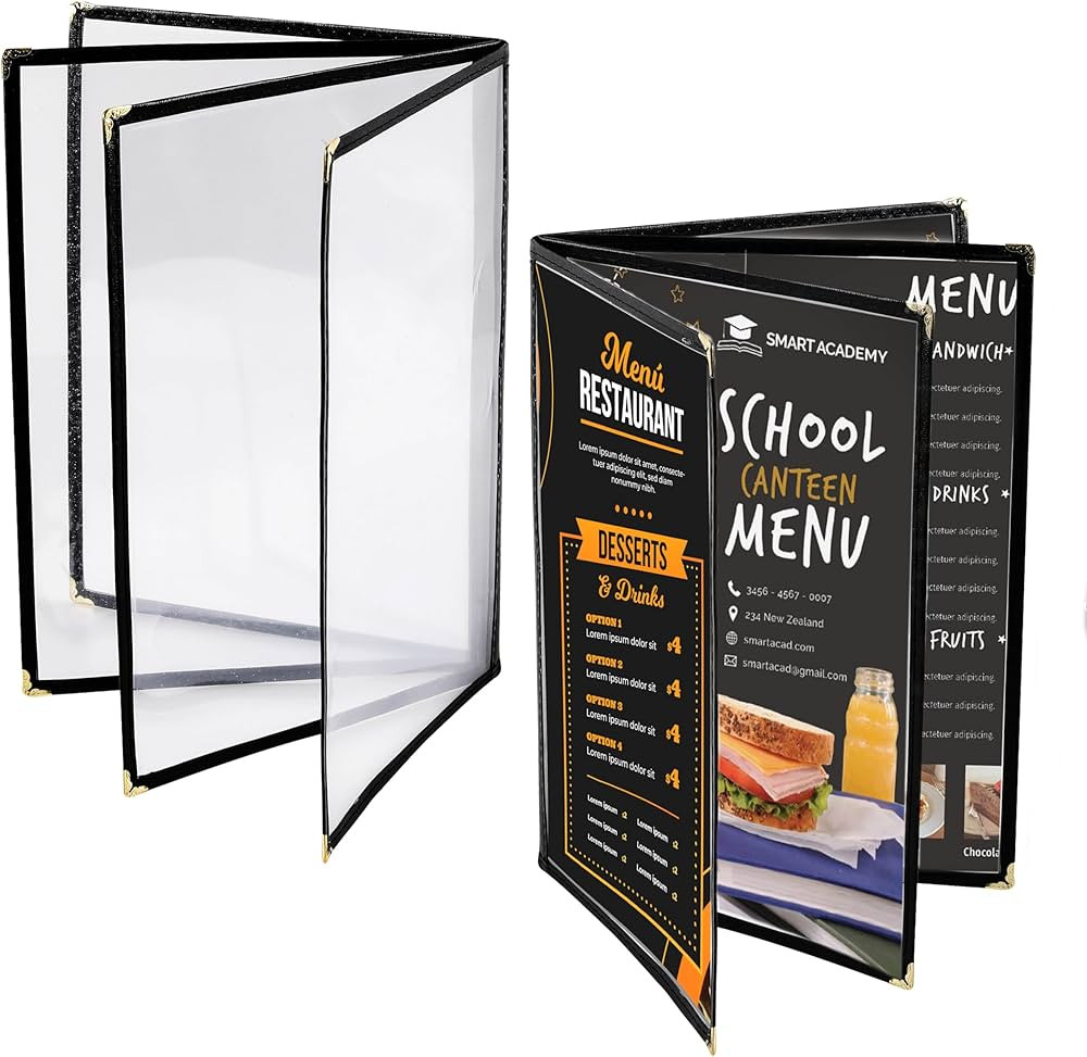 Menu Covers 8.5 x 11 Inch Restaurant Menu-Holder - 2PCS 4 Page 8 View Transparent Menu Sleeve,Fit... | Amazon (CA)