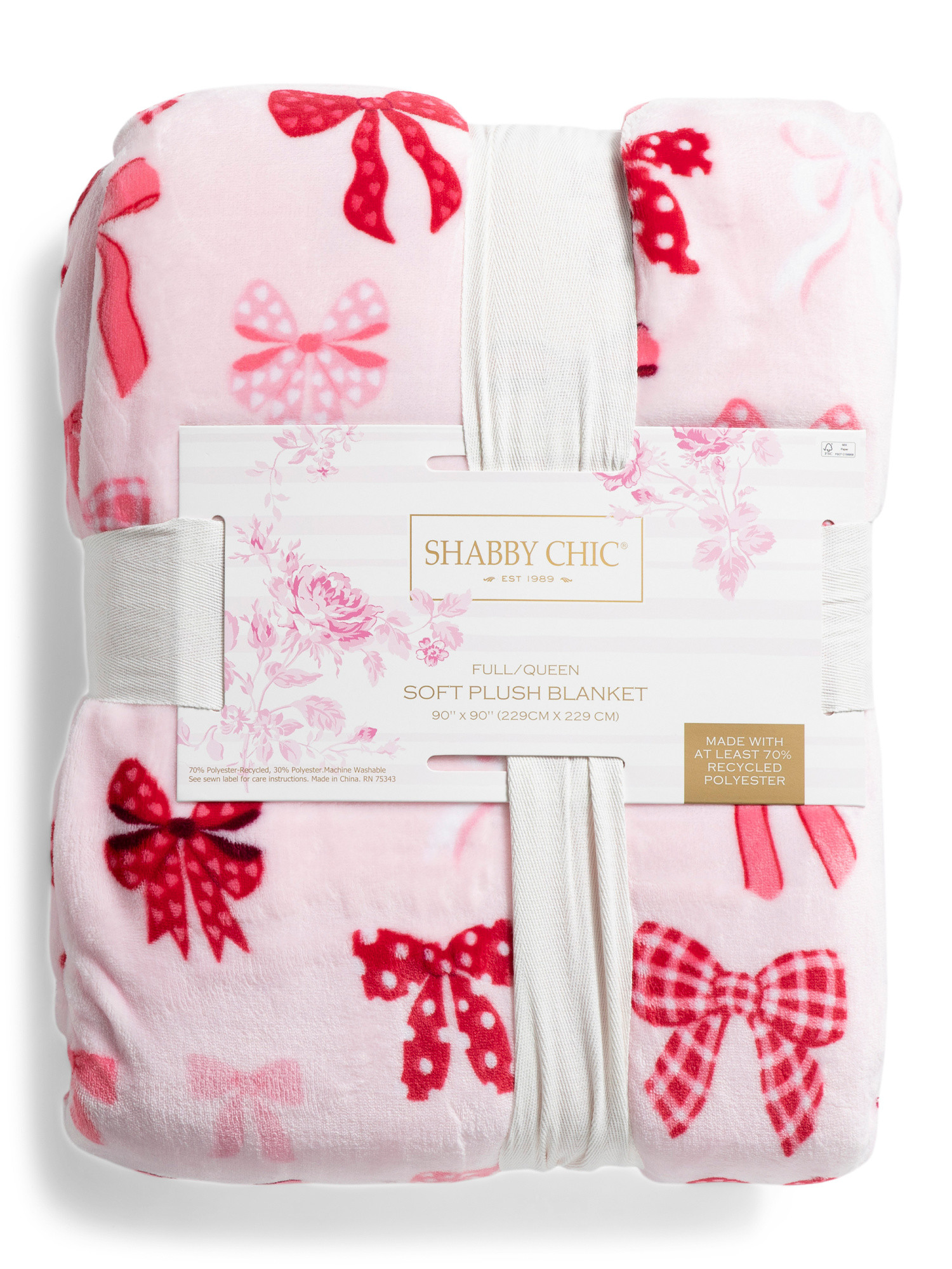 Fleece Bows Blanket | TJ Maxx
