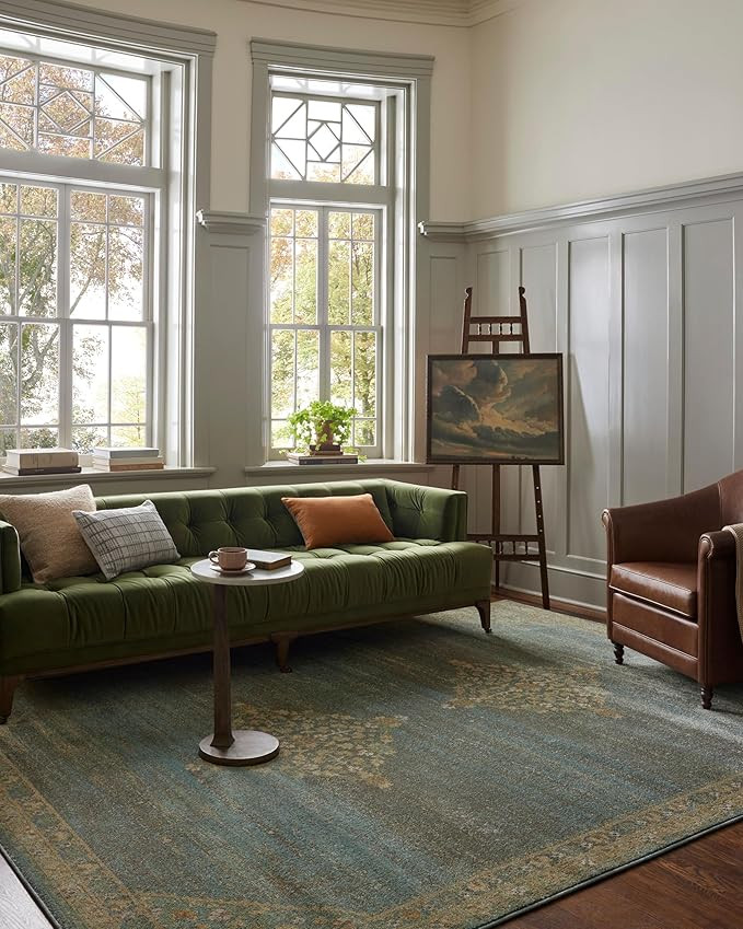 Loloi Magnolia Home by Joanna Gaines MONA Collection MOA-04 AQUA/WHEAT 2'-6" x 10'-0" Runner Rug | Amazon (US)