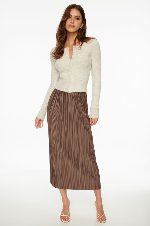 Plissé Column Maxi Skirt | Dynamite Clothing