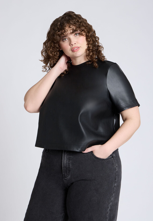 Boxy Leather Top | Eloquii