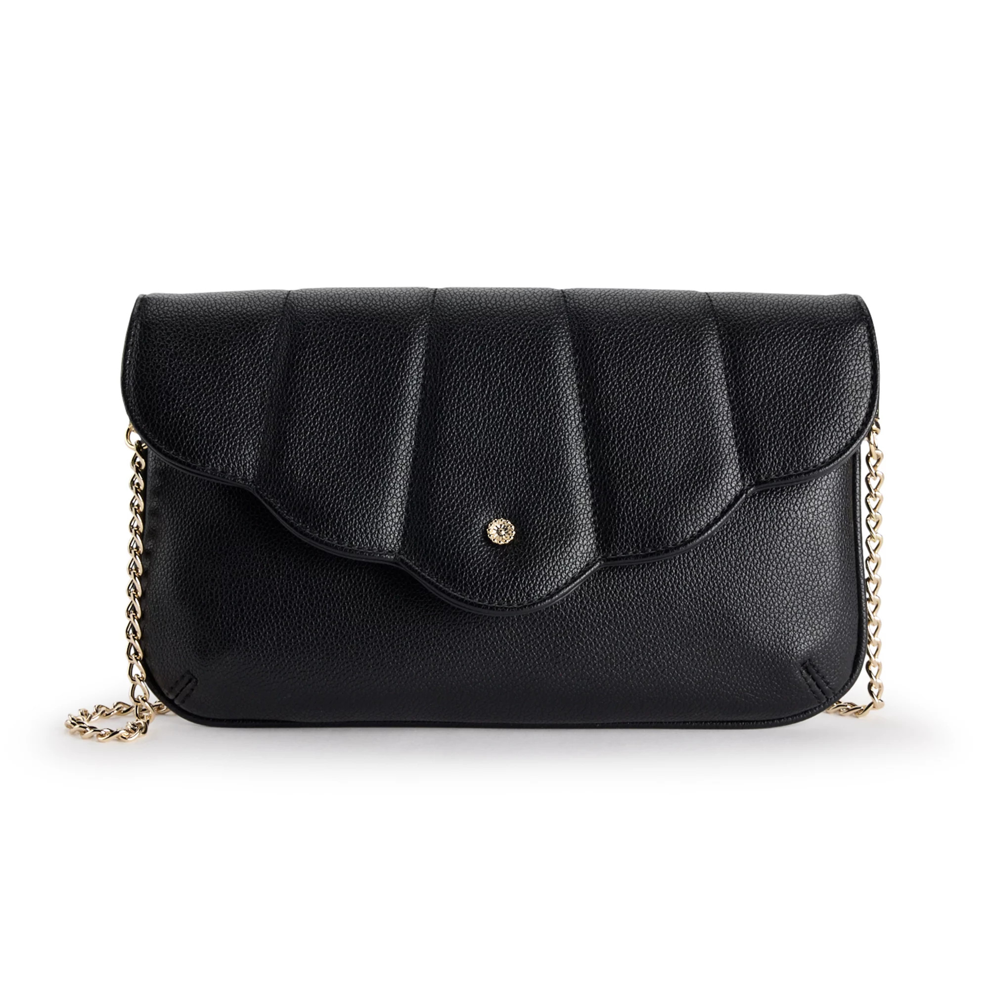 LC Lauren Conrad Suri Scallop Flap Crossbody Bag, Ivory Silk | Kohl's