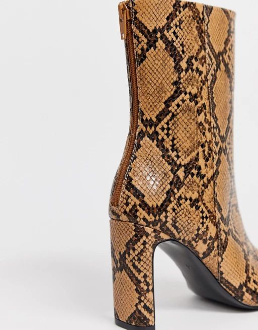 ASOS DESIGN Wide Fit Eleanor high ankle boots in snake | ASOS US