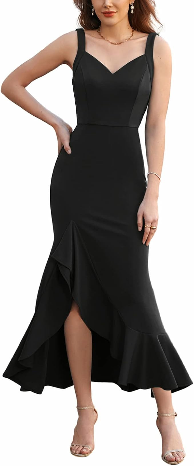 GRACE KARIN Women's Long Formal Dresses Sleeveless V Neck Cocktail Wedding Guest Dresses Mermaid ... | Amazon (US)