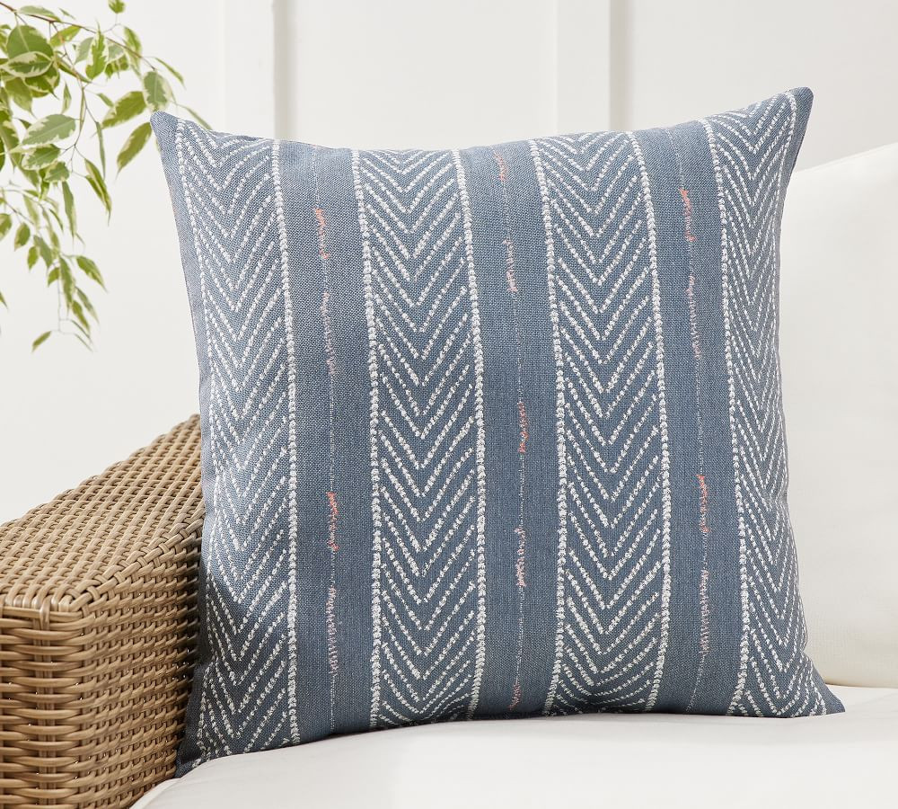 Sunbrella® Quentin Woven Striped Indoor/Outdoor Pillow | Pottery Barn (US)