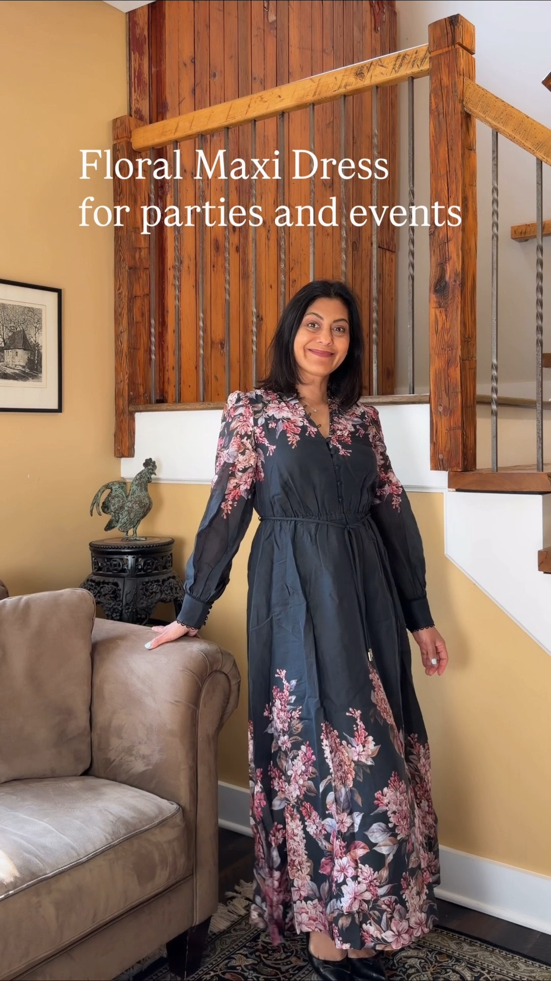 Another hidden gem from the Nordstrom Anniversary Sale - this maxi :midi dress has a beautiful placement print. The fabric is a Tencel™ lyocell/nylon/linen blend so you can wear it on warmer fall days. I'm wearing my usually size 4.  
💙 Nipa 
*shoes previously gifted by Sarah Flint 

#falloutfit #fallfashion #maxidress #thanksgivingoutfif

#LTKSeasonal #LTKOver40 #LTKSaleAlert