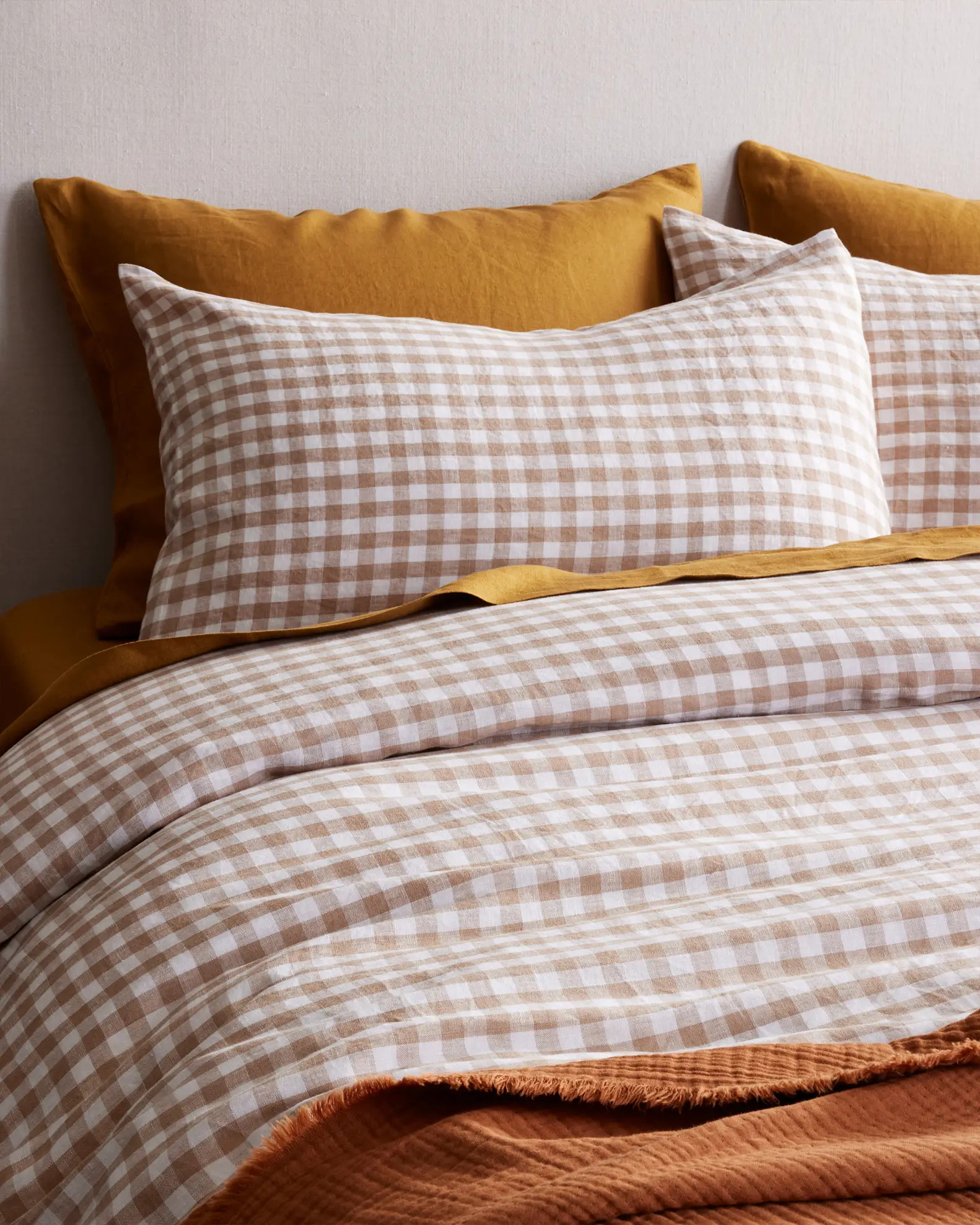 European Linen Gingham Duvet Cover Set | Quince