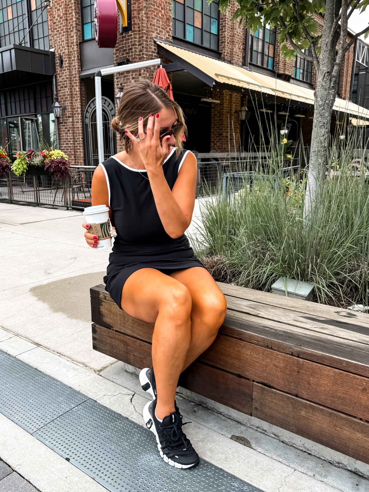 This mornings walk outfit 
Size large workout dress 
Nike metcon are in the NSALE

#LTKxNSale #LTKActive #LTKOver40