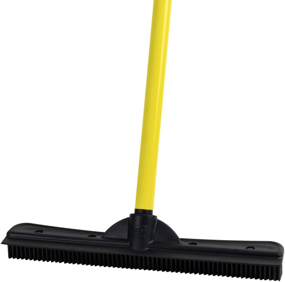 FURemover Original Indoor Pet Hair Rubber Broom with Carpet Rake and Squeegee, Black and Yellow | Amazon (US)