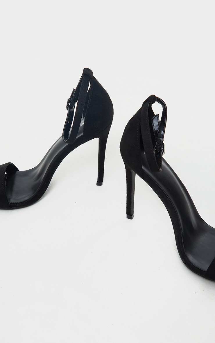 Sandales à talons & bride noires en suédine | PrettyLittleThing (FR)