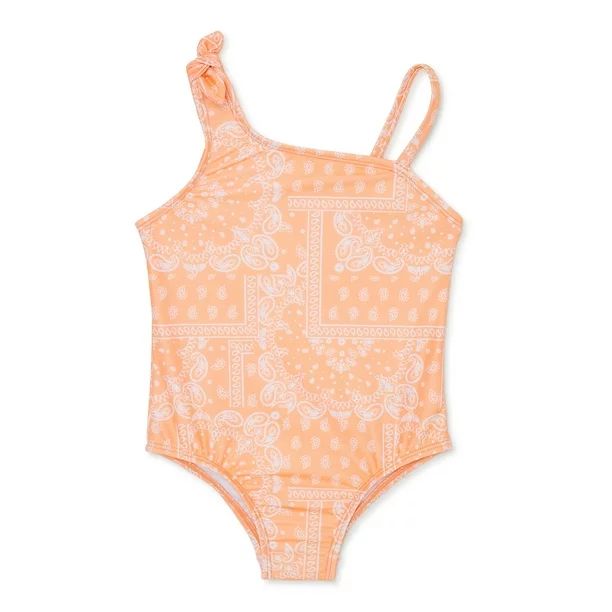 Wonder Nation Baby and Toddler Girl Ruffled Swimsuit, 1-Piece, Sizes 12M-5T | Walmart (US)