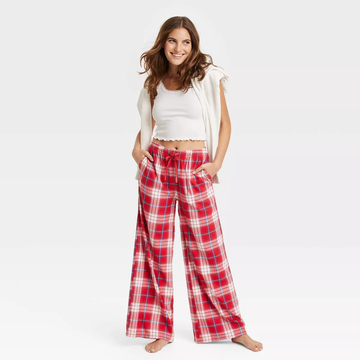 Women's Woven Wide Leg Pajama Pants - Colsie™ Red M | Target