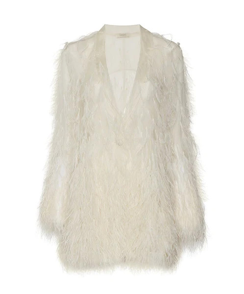 Feather Embroidery Single Breasted Blazer | LAPOINTE