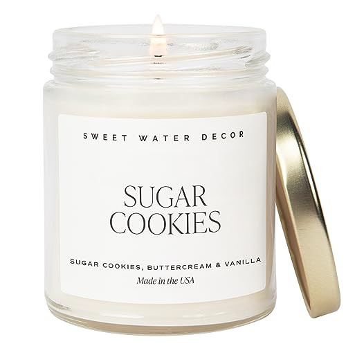 Sweet Water Decor Sugar Cookies Candle | Buttercream Frosting and Vanilla Winter Holiday Scented ... | Amazon (US)